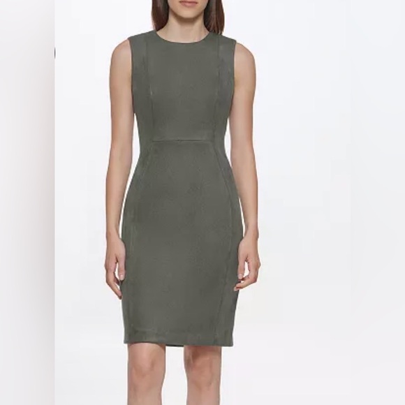 Calvin Klein Dresses & Skirts - Calvin Klein faux suede sleeveless sheath dress Elegant size 8